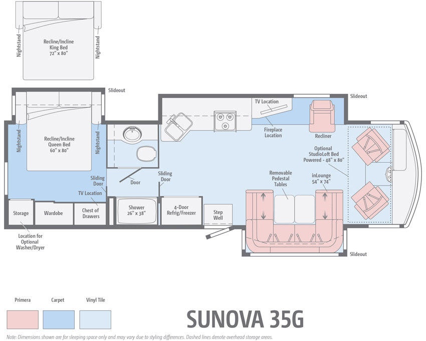 Winnebago Sunova 35G Floorplan